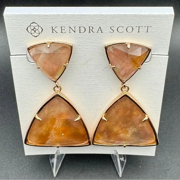 Vintage Kendra Scott Maury Drop Earrings•Retired HTF• Iridescent MOP Rose Gold - Picture 4 of 6